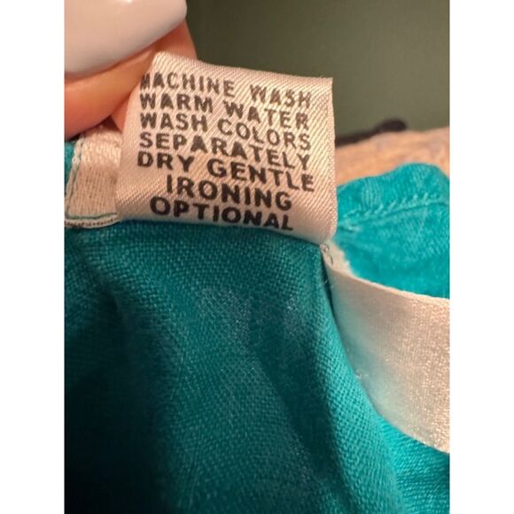 Flax Linen Tee Size Small Teal - Picture 4 of 4